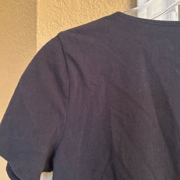 Hollister Black Tie Up Crop Tee - Size Medium - Picture 6 of 6